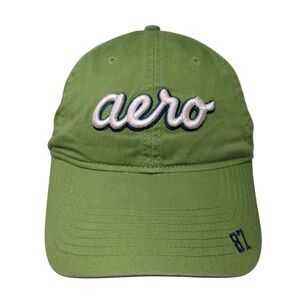 Aero 87 Slideback Hat Green One Size Adjustable Embroidered 6 Panel